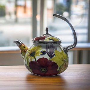 The Pioneer Woman Flower Garden Enamel Tea Kettle Teapot RETIRED!
